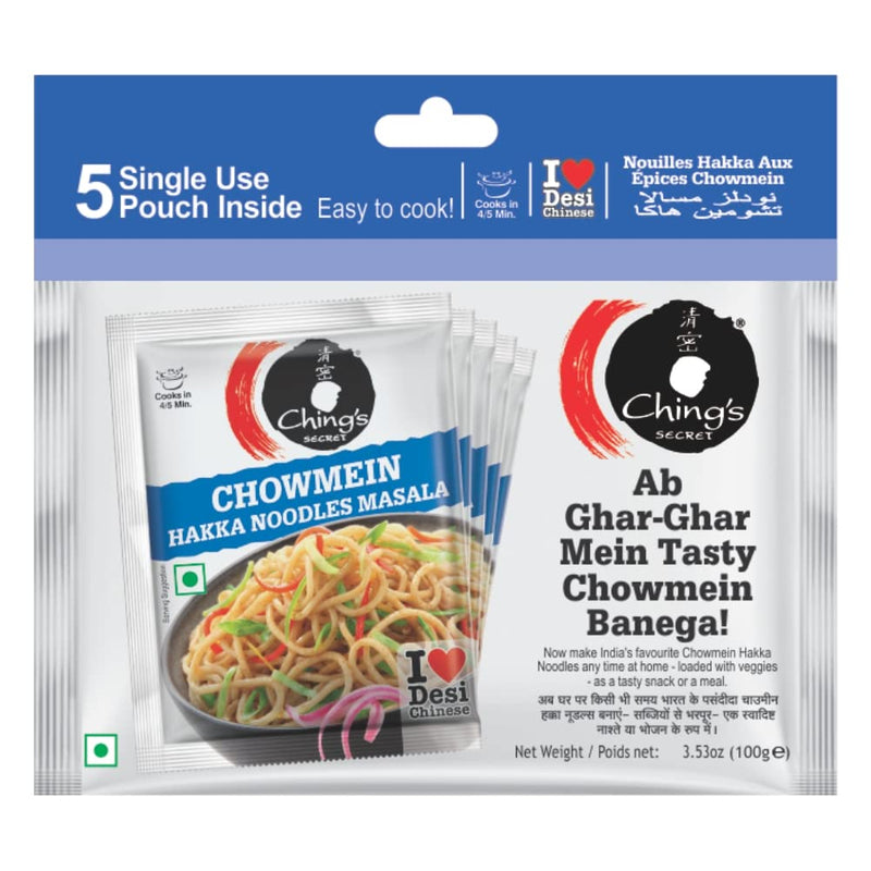 Chings Chowmein Hakka Noodles Masala (5-Pack) 100g