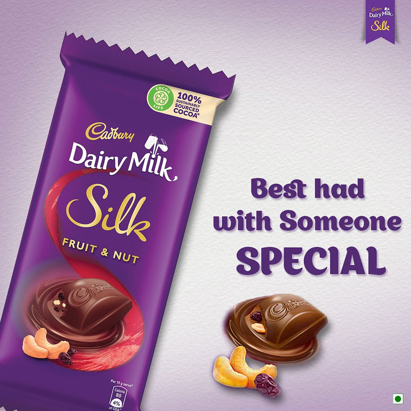 Cadbury Dairy Milk Silk Fruit and Nut Chocolate Bar, 60 Gram