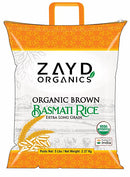 Zayd Organics Brown Basmati Rice, Indian Origin, USDA Organic, 5lbs