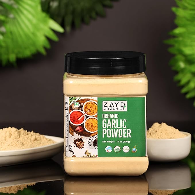 Zayd Organics Garlic Powder, 400g (Jar)