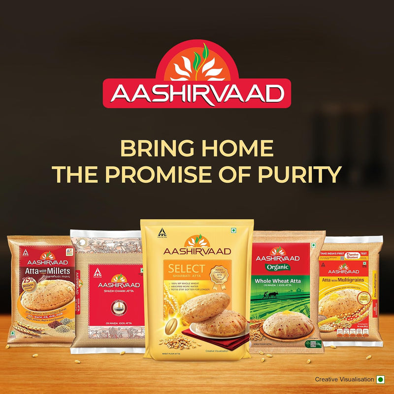 Aashirvaad Select Whole Wheat Sharbati Atta 11 Pound (5 KG)