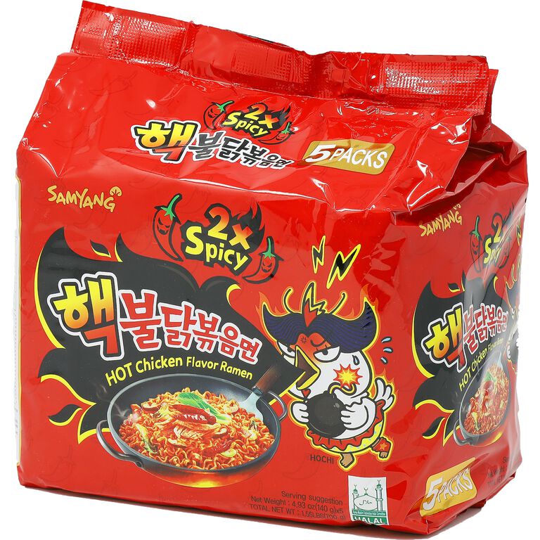 Samyang Buldak 2X Spicy Ramen Noodles, 5 Pack