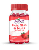 Mina Halal Vitamin Gummies for Hair, Skin, and Nails, 90-Count