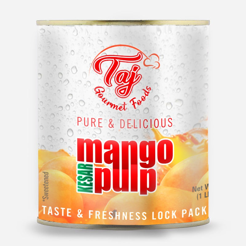 TAJ Kesar Mango Pulp, 850gm (Sweetened)