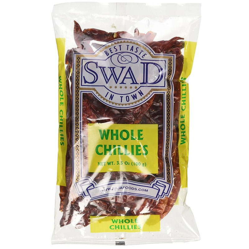 Swad Chili Whole - Red Dried Chili (Various Sizes Available)