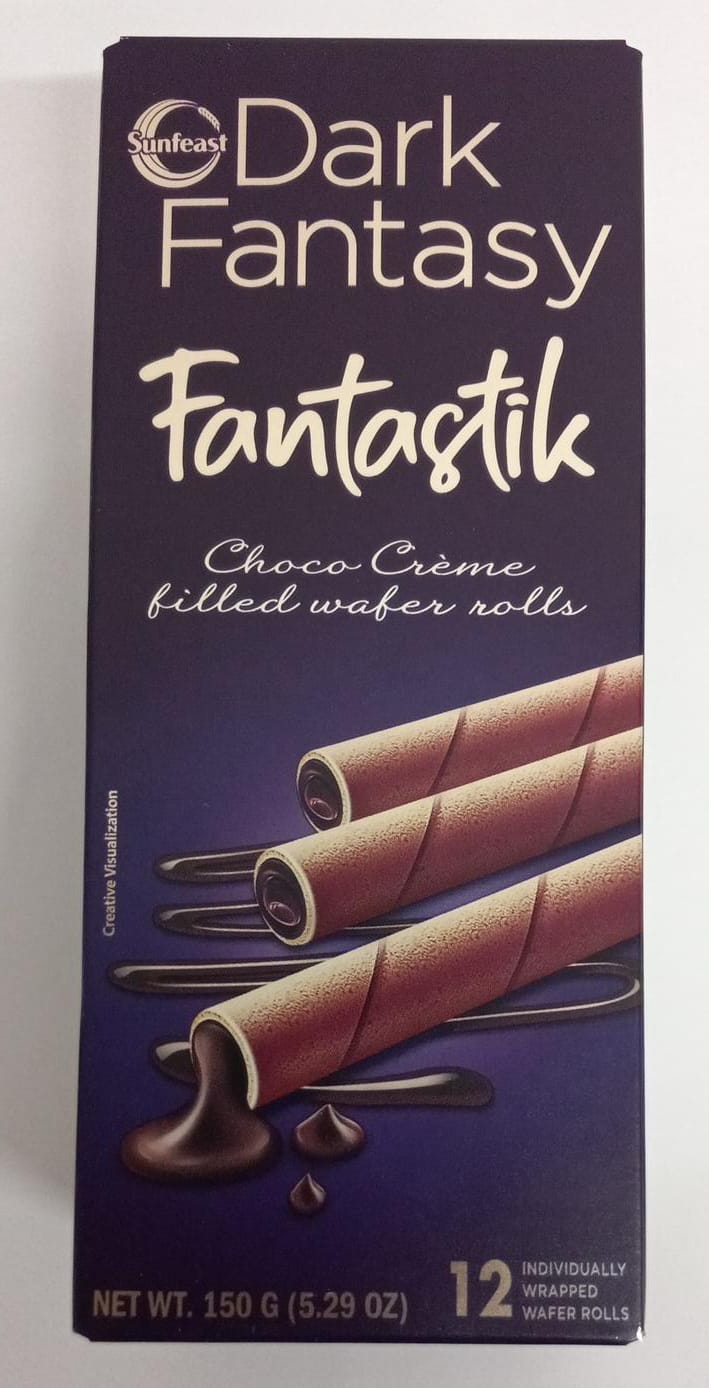 Sunfeast Dark Fantasy Fantastik Choco Creme Filled Wafer Rolls 150g (5.29oz)