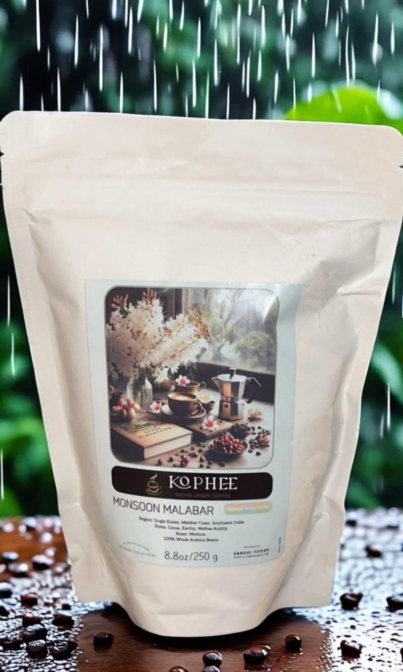 Kophee Monsoon Malabar Indian Origin Coffee, Whole Beans, Small Batch Roasted, Single Origin