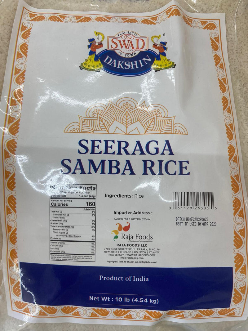 Swad Seeraga Samba Rice 10lbs