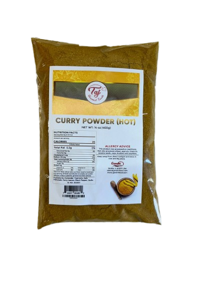 TAJ Hot Curry Powder 11-Blend Mix, 14oz (400g)