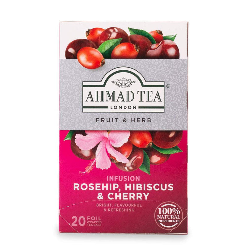 Ahmad Tea Rosehip & Cherry Infusion, 20-Count