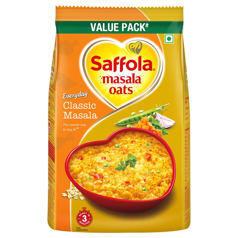 Saffola Masala Oats Classic Masala, 500 grams (17.63 oz) - Vegetarian