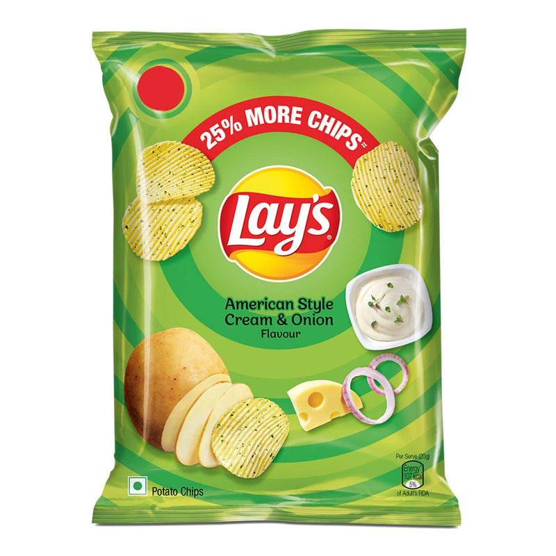 Lays American Style Cream & Onion Chips (Indian), 48g