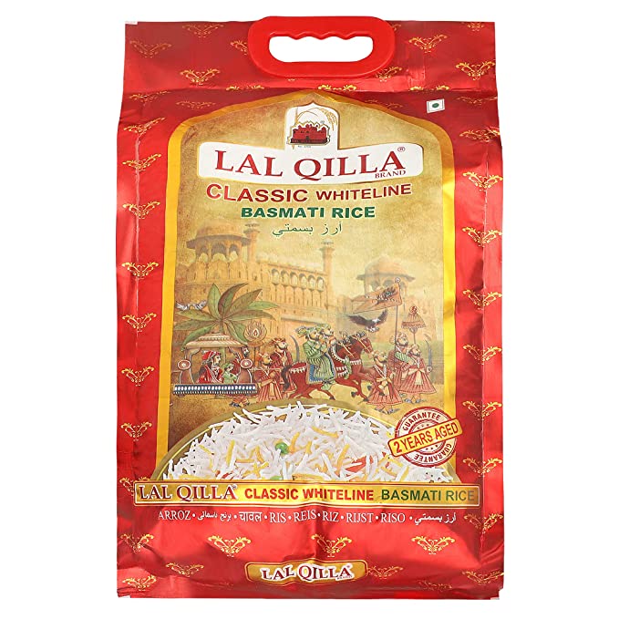 Lal Qilla Classic Whiteline Basmati Rice, 2 Years Aged, 10lbs