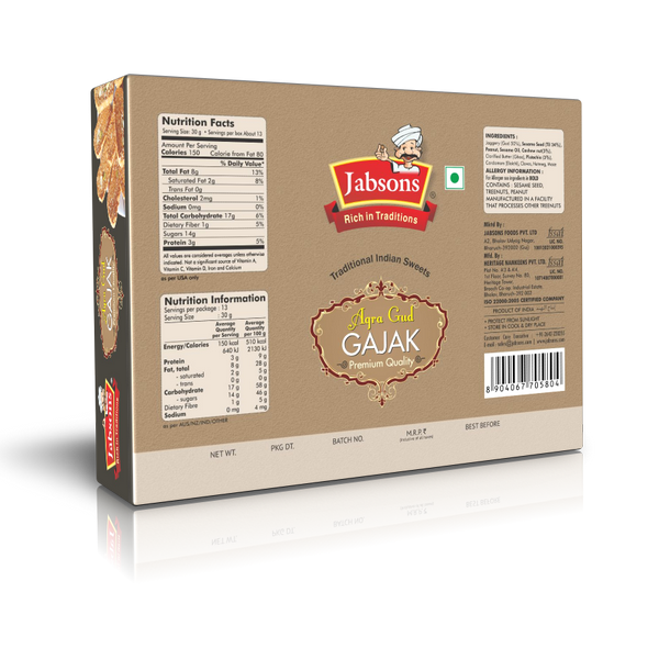 Jabsons Gajak Gud Agra, 175g