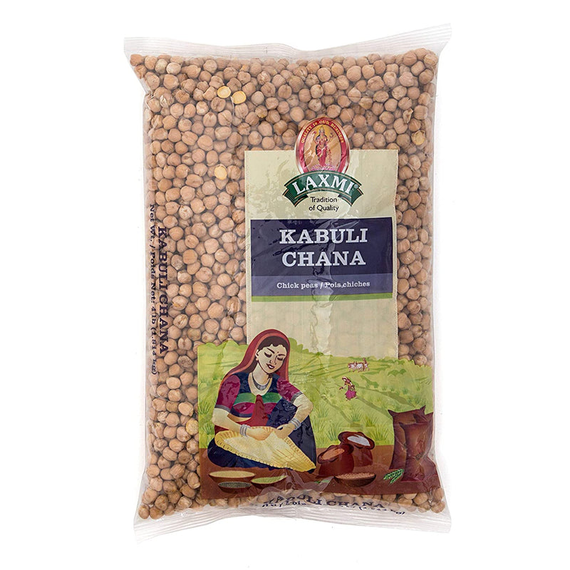 Laxmi Kabuli Chana White Chickpeas - Whole Chana, 4 Pound Bag