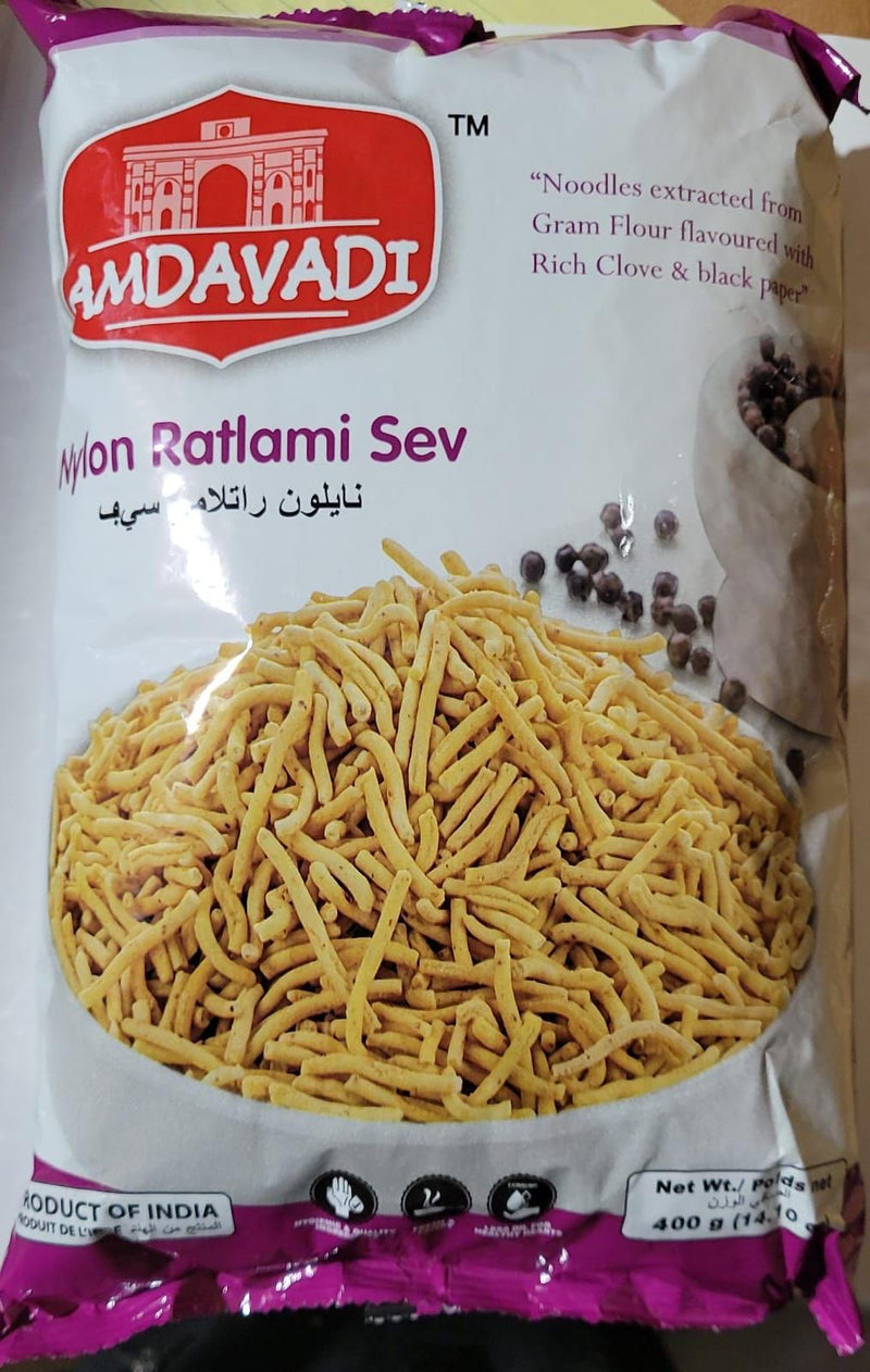 Amdavadi Snacks Nylon Ratlami Sev, 400g