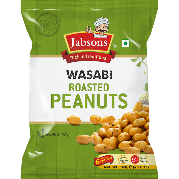 Jabsons Namkeen Peanut Wasabi, 140g BEST BEFORE OCTOBER 31,2024