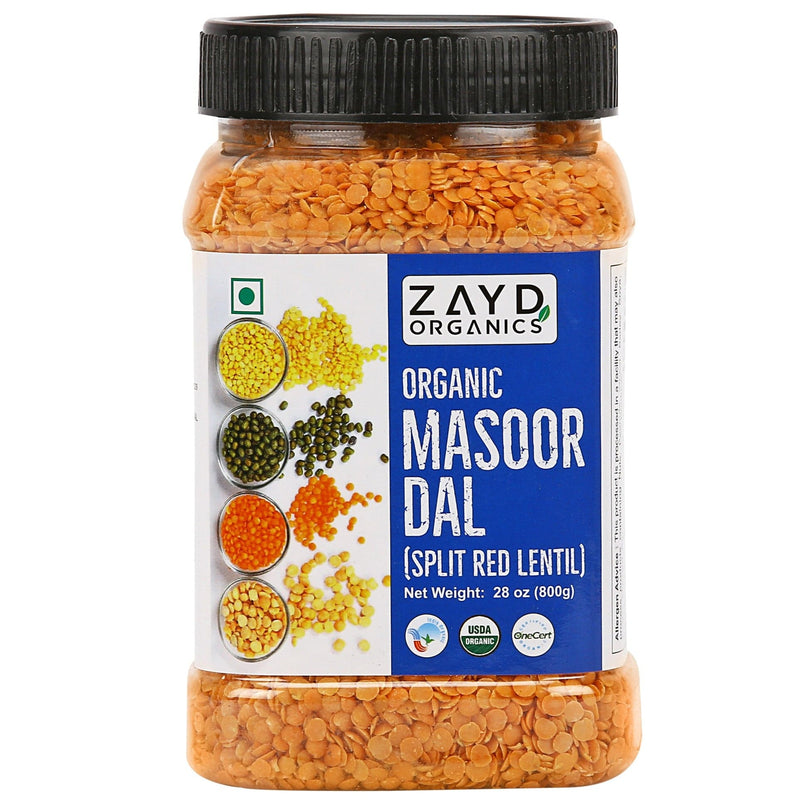 Zayd Organic Masoor Dal (Split Red Lentil) USDA Organic Certified, 1.7-Pounds