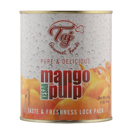 TAJ Kesar Mango Pulp, 850gm (Sweetened)