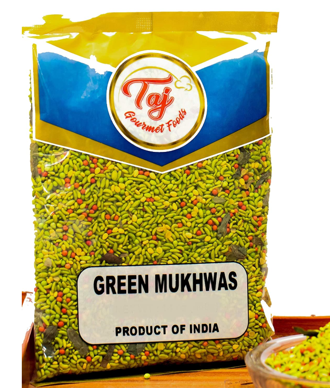 TAJ Green Mukhwas, Candied Fennel Seeds (Saunf)