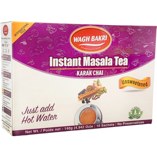 Wagh Bakri Instant Masala Chai Tea Unsweetened - 10 Sachets