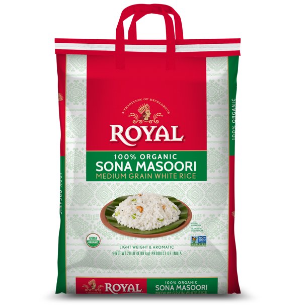 Royal Organic Sona Masoori Rice, 20lbs