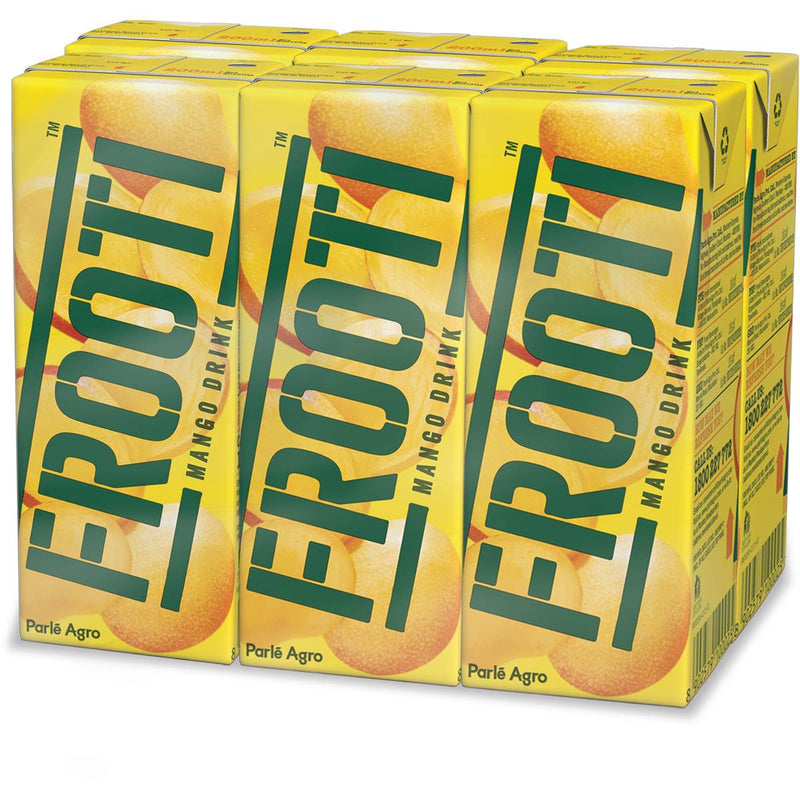 Frooti Mango Drink, Mango Juice Tetra Pack - 200ml (6-Pack)