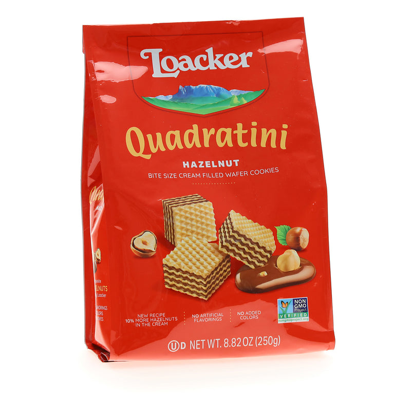 Loacker Quadratini Hazelnut Wafer Cookies, 8.82oz